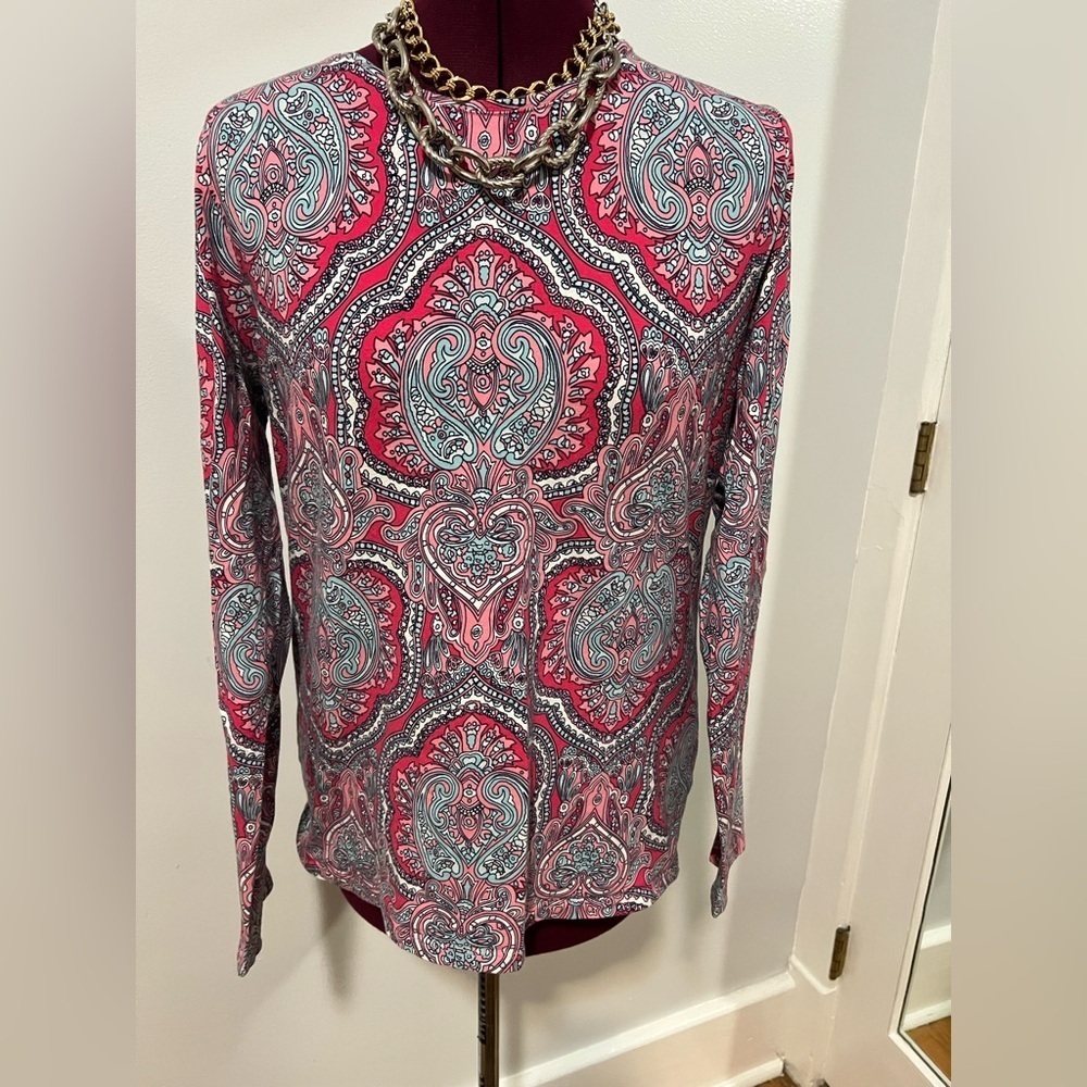 Women’s pullover paisley print long sleeve TShirt by Talbots. Size is Large.